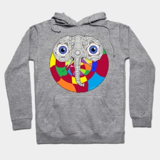 Elephant in a Crimson Galaxy Hoodie